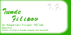 tunde filipov business card